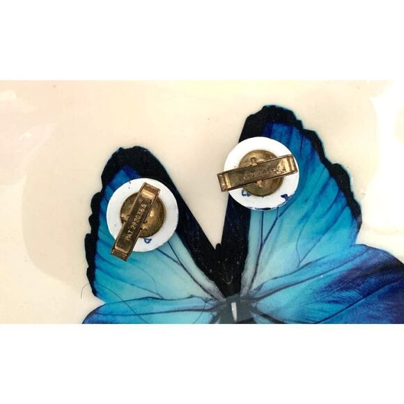 Pat #2920363 Blue & White German pottery Cuff links, Vintage - Picture 4 of 4